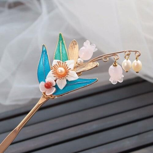 Green Sparrow Hair Pins Original Design Hair Hairpin Blue Color Hair Stick Wedding Hair Accessories Antique Ornaments For Girls