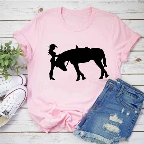 Womens Horse Print T-shirt, Short-sleeved Round Neck T-shirt, Loose and Beautiful T-shirt, Ladies T-shirt