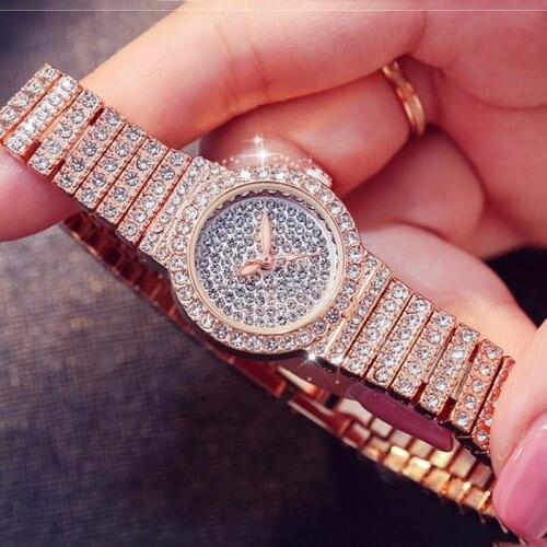 SEYRNOW Ladies Wrist Watches 2018 Full of Diamonds Rose Gold Beautiful Small Quartz Watch Best Watches for Women Montre Femme