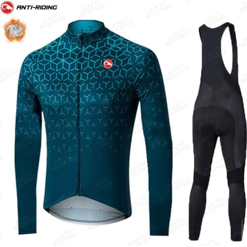 2021 Winter Thermal Fleece Cycling Jersey Set Racing Bike Cycling Suit Mountian Bicycle Cycling Clothing Ropa Ciclismo Bicycle