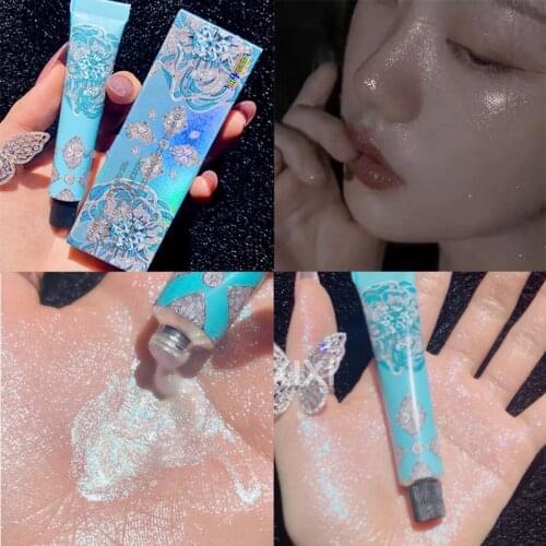 1pcs Diamond Shimmer Highlighter Brighten Skin Face Contour Glow Cream Body Shimmer Makeup Illuminator Liquid Highlight Cosmetic
