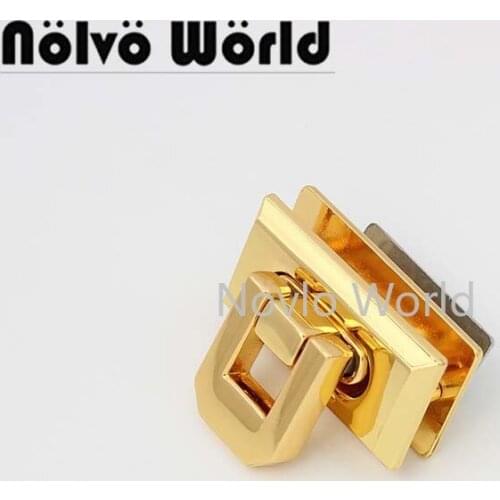 10-50 pieces deep gold 39X26mm twist turn lock laides handbag purse fittings locks metal handmade bags hardware