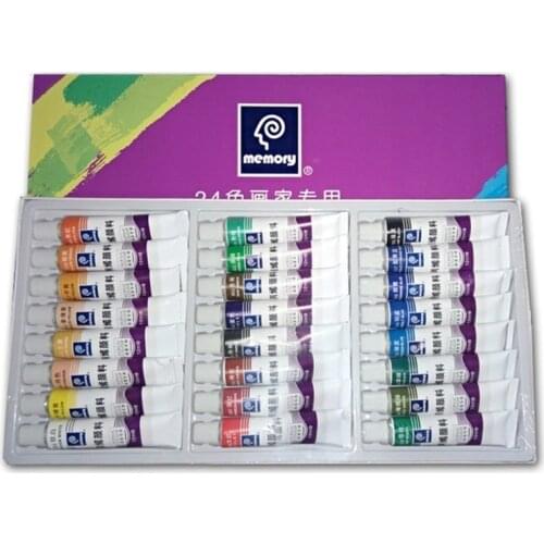 12/18/24 Colors 12ML Tube Acrylic Paint set Nail glass Art Painting paint for fabric Drawing Tools For Kids DIY Water-resistant