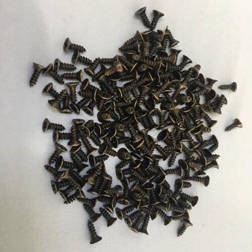 200pcs/lot J246 M2*6 Flat Self-tapping Screws Brass Material Black Small Philips Screws DIY Model Making Tools Free Shipping Ru