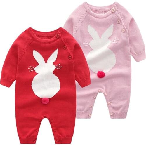 2019 lovely Knit Rompers newborn Baby Girls clothes wool mother baby knitting clothing 0-24m outwear warm Outfit Jumpsuit