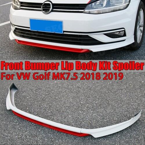 3PCS/Set ABS Colorful Front Lip Spoiler Bumper Apron For VW Volkswagen Golf MK7.5 Standard 2018 2019 Not For GTI Car Styling