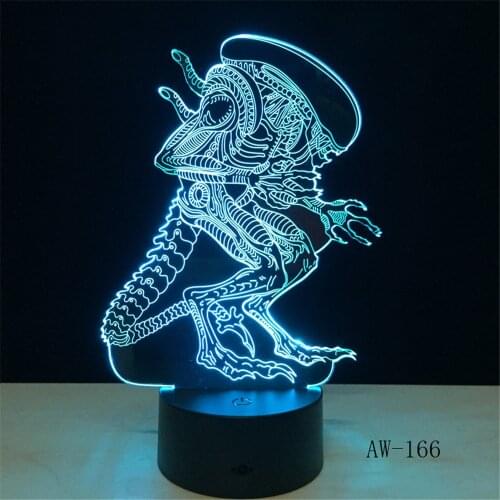 Action Movie Alien vs Predator Prometheus 3D LED USB Lamp 7 Colors Changing Night Light Cool Boy Toy Bedroom Decoration AW-166