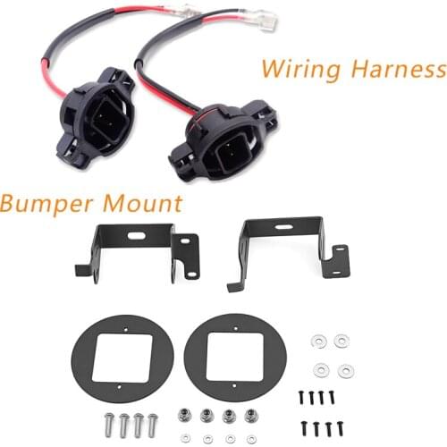 4 Wheeler Car Accessories For 2014-2020 Toyota 4Runner Bumper LED Fog Light Bezel Bracket & Male Adapter Wire