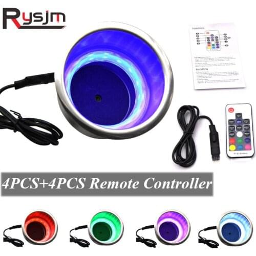 4pcs LED Light Stainless Steel Cup Drink Bottle Holder Car Truck Silver Cup Holder for mairne boat RV camper accessories