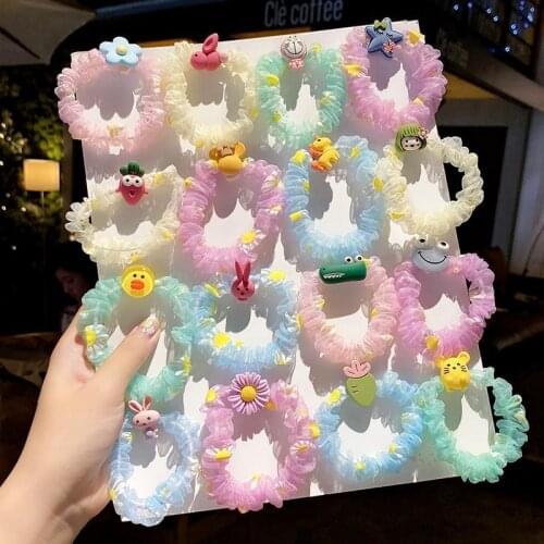 5pcs/set Baby Headband Girls Hair Accessories Cute Fruits and Animals Rope Children Baby Elastic Hair Rubber Bands Accessories