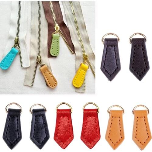 5pcs Universal Repair Leaf Shape Leather Zip Puller Pendant Zipper Slider Repair Backpack Purse Bag Clothing Zipper Heads Kit