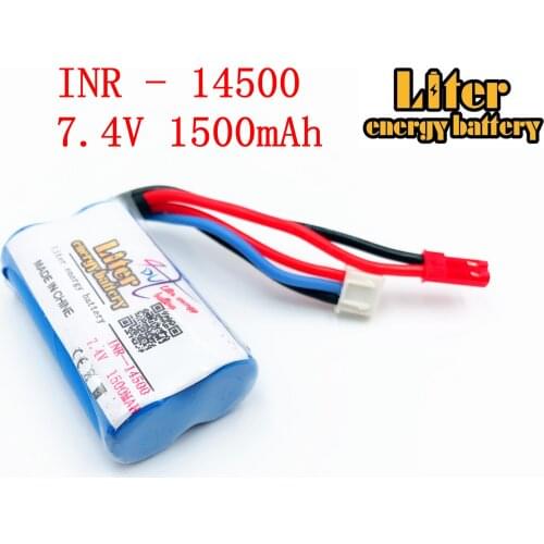 7.4v 14500 1500MAH Li-ion lithium rechargeable battery pack for water soft gun Liter energy battery