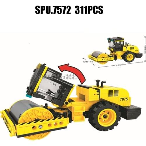 7075 311pcs Urban Engineering Construction Team Roller 2 Building Blocks Toy