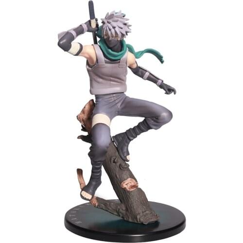 Naruto Shippuden Anime Model Hatake Kakashi Anbu Ver. Action Figure 21cm PVC Interchangeable head statue figma Collectible Toy