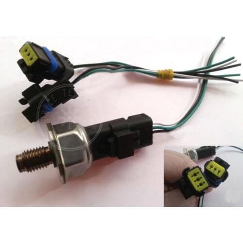 Free shipping diesel engine fuel rail pressure sensor plug connector for delphi 3 chips