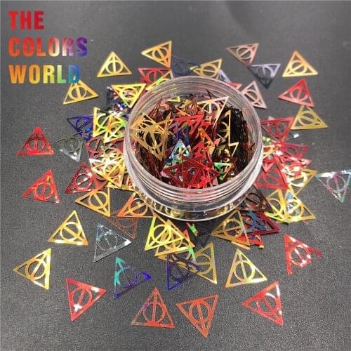 TCT-522 Hollow Triangle Harry Nails Glitter Nail Art Decoration uñas маникюр 네일 Hallows Deathly relics of death Accessories