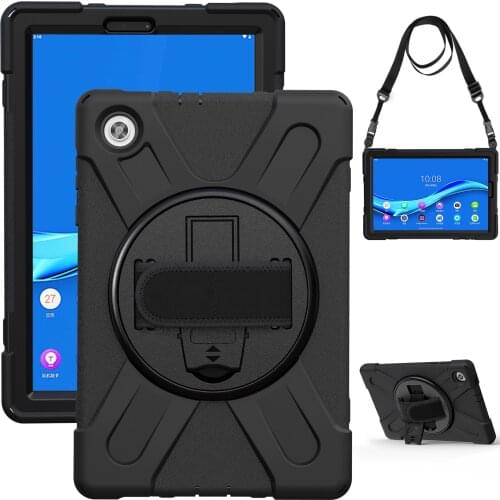For Lenovo Tab M10 FHD Plus TB-X606F/X Cover Heavy Duty Cover + Rotating Neck Strap Safe Shockproof Tablet Case Accessories#g3