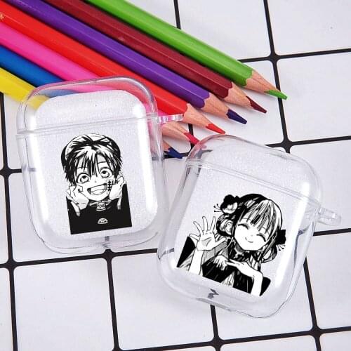 Earphone Case For Airpods 1 2 Toilet Bound Hanako Kun Japan Anime Clear Pattern Soft TPU Wireless Headphone Cover Accessories