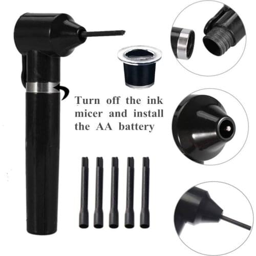 ATOMUS Black Electric Tattoo Pigment Ink Mixer Tattoo Stirrer with 5 Sticks Kit Machine Tools Supply Tattoo Body Art Accessories