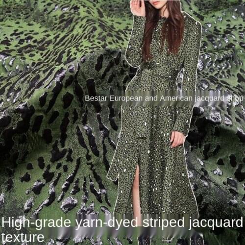 Designer sewing jacquard fabric army green camouflage dark pattern jacquard dress dress windbreaker suit brocade garment fabric