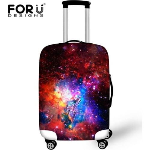 FORUDESIGNS Durable Luggage Protective Cover Galaxy Star Universe Space 3D Print Suitcase Cover Apply to 18-28 inch Cases