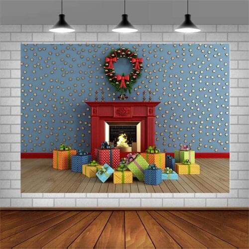 Avezano Photography Backgrounds Christmas Tree Gifts Mistletoe Wreath Stars Backdrops For Photo Studio Photocall Photozone Decor