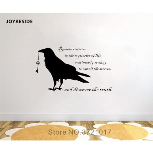 JOYRESIDE Black Raven Wall Lover Art Decor Gift Sticker Decals Vinyl Decorations Bedroom Living room Home Designs Murals A1204