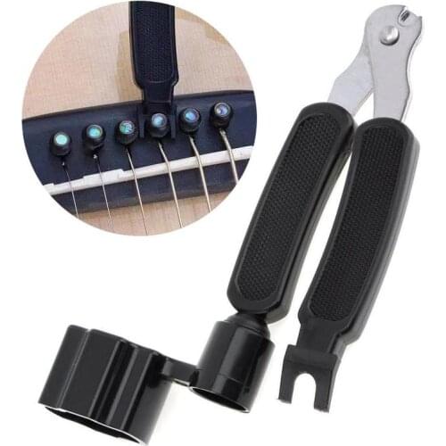 3 In 1 Guitar Tuning Tool Stringed Instrument Accessories Guitars String Cutter Pin Puller Guitar Winder String Clamp Remover