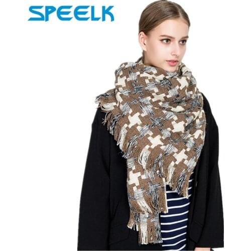 High Quality Cashmere Scarf Women Houndstooth Scarves Lady Color matching Men Shawls And Wraps Winter Collar Bib scarf