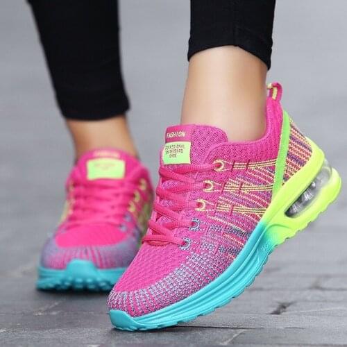 Cushioning Sport Shoes Woman Sneakers Women Breathable Fly Weave Running Shoes Women Zapatillas Mujer Deportiva Outdoor Trainers