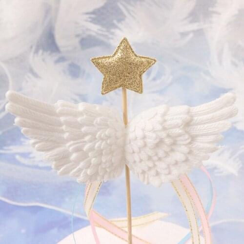 Angel Wing Tassel Cake With Star Topper Happy Birthday Wedding Anniversary Cakes Party Supplies Decoration