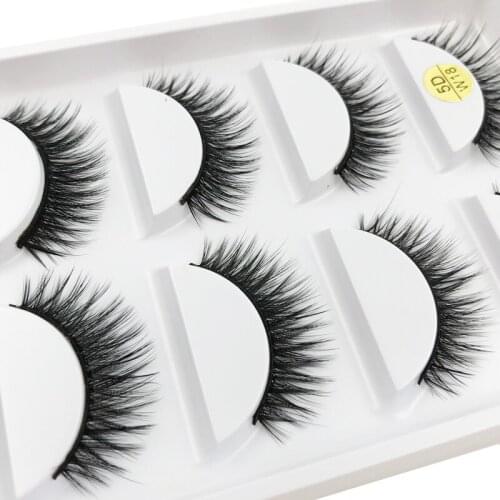Flash Girl False lashes hot selling 5D mink eyelashes 5D-W18 5 pairs handmade faux mink lashes