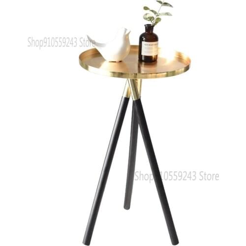 Nordic Style Minimalist Designer Creative Golden Living Room Sofa Corner Bedroom Small Side Table Coffee Table Model Room Soft D