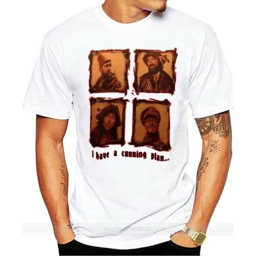 Blackadder / Baldrick T-Shirt (Tony Robinson / Cunning Plan) - Natural Shirt Print Mens Short Sleeve Hot Tops Tshirt Homme
