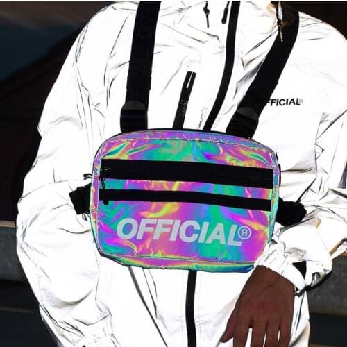 Chest Bag for Men Women Multi-function Vest Streetwear Reflective Function Tactical Chest Rig Bag Waterproof Waist Bag Packs