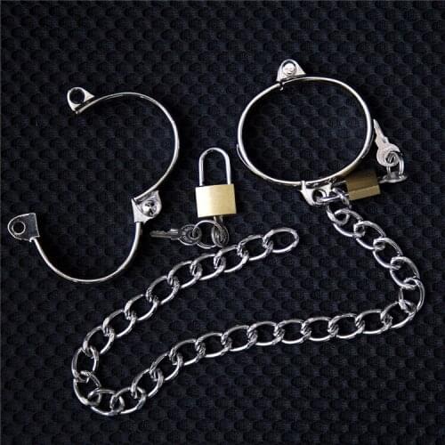 Stainless Steel Female Male Handcuff Metal Ankle Wrist For Couple bdsm Bondage Restraints Adult Game Sex Toys