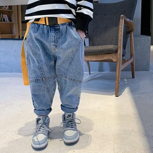 Thread Baby Spring Autumn Jeans Pants For Boys Children Kids Trousers Clothing Teenagers Gift Home Outdoor High Quality