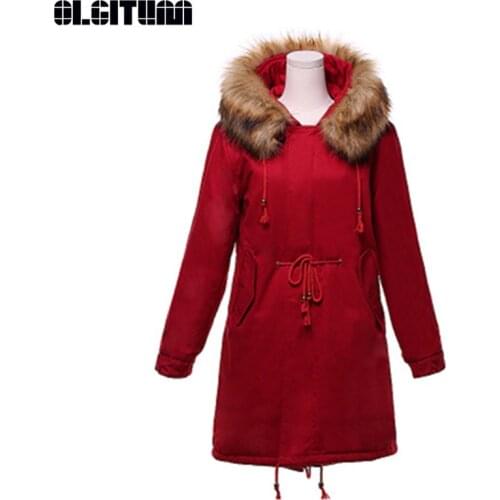 New 2020 Fashion Winter Coat Women Thicken Hooded Parka Casual Slim Long Cotton Coat 3 Colors Big Fur Collar Jacket Female CC606