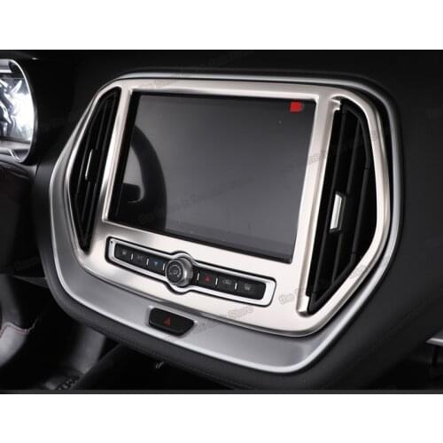 Stainless steel car dashboard navigation gps screen medie frame trims for chery jetour x70 2018 2019 accessories interior auto