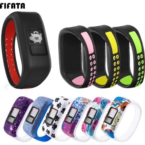 FIFATA Colorful Soft Silicone Wristband For Garmin Vivofit JR/JR2/Vivofit 3 Smart Bracelet Replace Watch Band For Garmin JR Kids