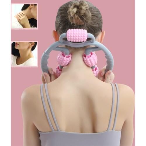 Foam Shaft Roller Muscle Relaxer Hand Leg Massage Roller Lean Leg Massage Fitness Gym Yoga Pilates Sports 5 Wheel Massager