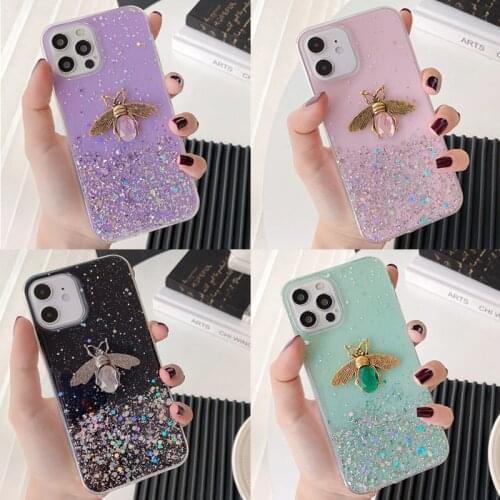 Luxury Diamond Bee Bling Glitter Stars Sequins Case For Xiaomi Mi 10 Ultra 10T Pro Redmi Note 9 Pro Max K30S 10X Soft TPU Cover