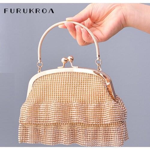 Luxury Crystal Clutch Bag For Women Bridal Wedding Evening Bag Purses And Handbag Diamond Designer Bag Chain Shoulder Sac X624H