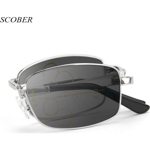 New Folding Photochromism Progressive multifocal reading glasses men Business reading glasses women anti-blue presbyopic glasses