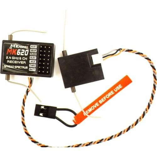 DSM MK620 2.4G 6CH DSM2 Satellite RC Receiver Compatible W SPEKTRUM AR6200 DX6i DX7 DX8 DX9 JR X7D X9D Transmitter