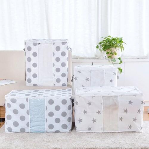 14PCS / LOT Nonwoven Printed Quilts Storage Bag Large Capacity Portable Clothes Quilt Wardrobe Organizer
