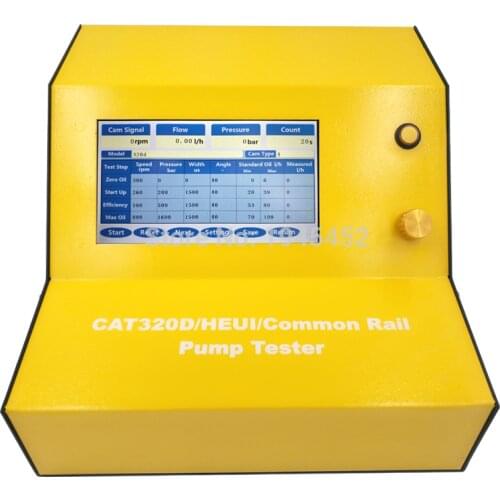 Common Rail Pump Tester supports for CAT-320D / for HE-UI pump, with 7" touch screen and built-in flow sensor