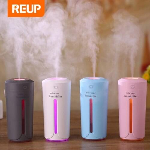 Reup Air Humidifier Eliminate Static Electricity Clean Air Care for Skin Nano Spray Technology Mute 7 Color Lights for Car Home
