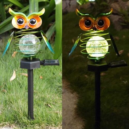 Waterproof Solar Owl Garden Lights LED Path Lights Decoration Cute Owl Lamp Auto On/Off Waterproof Owl Night Home Decoration
