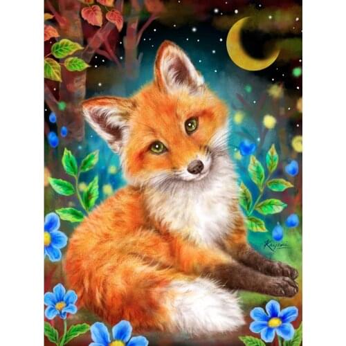 DIY Diamond Embroidery Cute Fox Full Drill 5D Diamond Painting Animals Mosaic Cross Stitch Art Handicraft Home Room Decoration